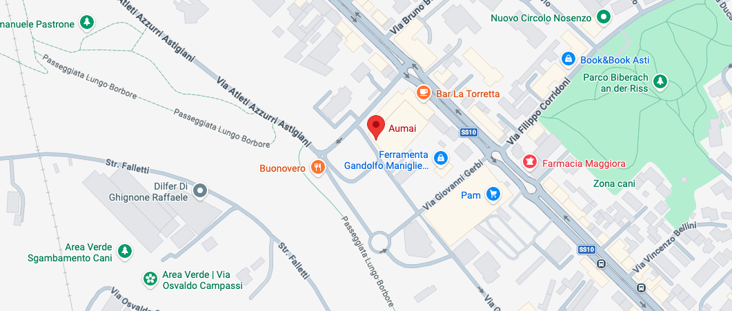 Posizione del negozio Aumai a Asti su Google Maps